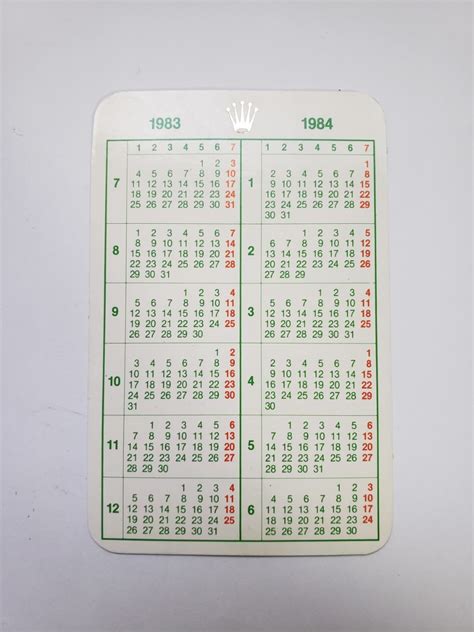 Rolex Calendar 1983/1984 in good condition 